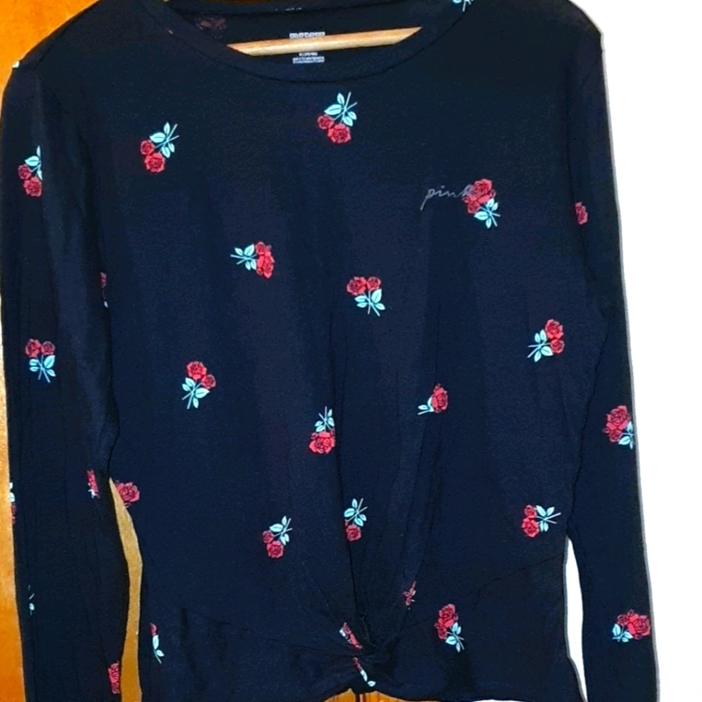 Black floral Victoria Secret tee